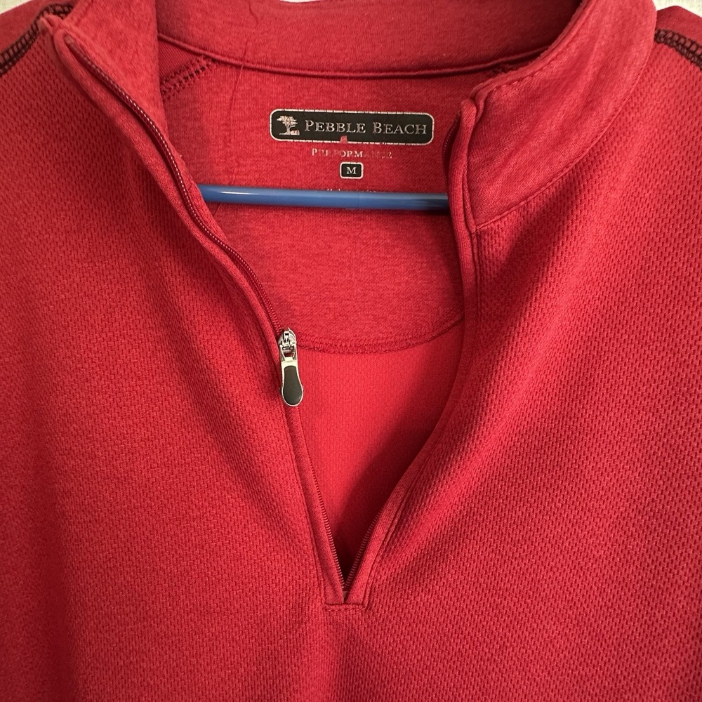 Pebble Beach Pullover Performance M Red Broken Zipper Fair - Picture 4 of 9